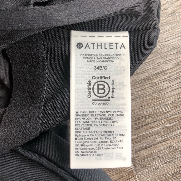New With Tags Black Maldives Athleta Tankini Top - 34B/32C - Picture 9 of 15